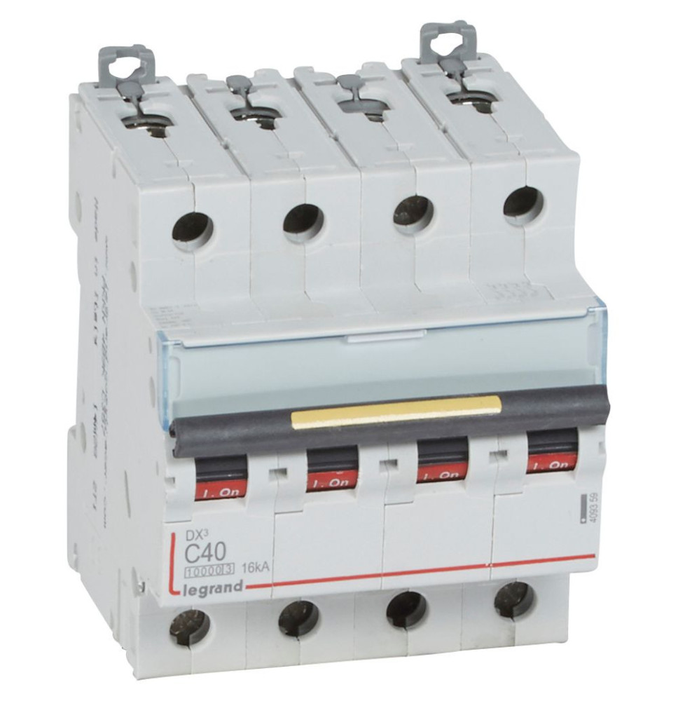 Disjoncteur DX³10000 16kA arrivée haute et départ bas à vis 4P Disjoncteur DX³10000 16kA arrivée haute et départ bas à vis 4P
