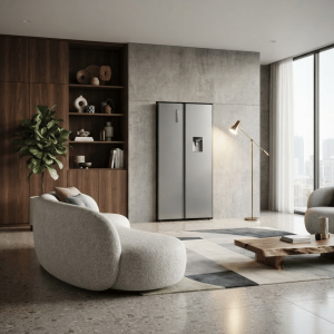 FRIGO AMERICAIN 529LT-529LITRES - 2 PORTES INVERTER DIST. D'EAU NOIR MIROIR MULTI AIRFLOW -  HISENSE