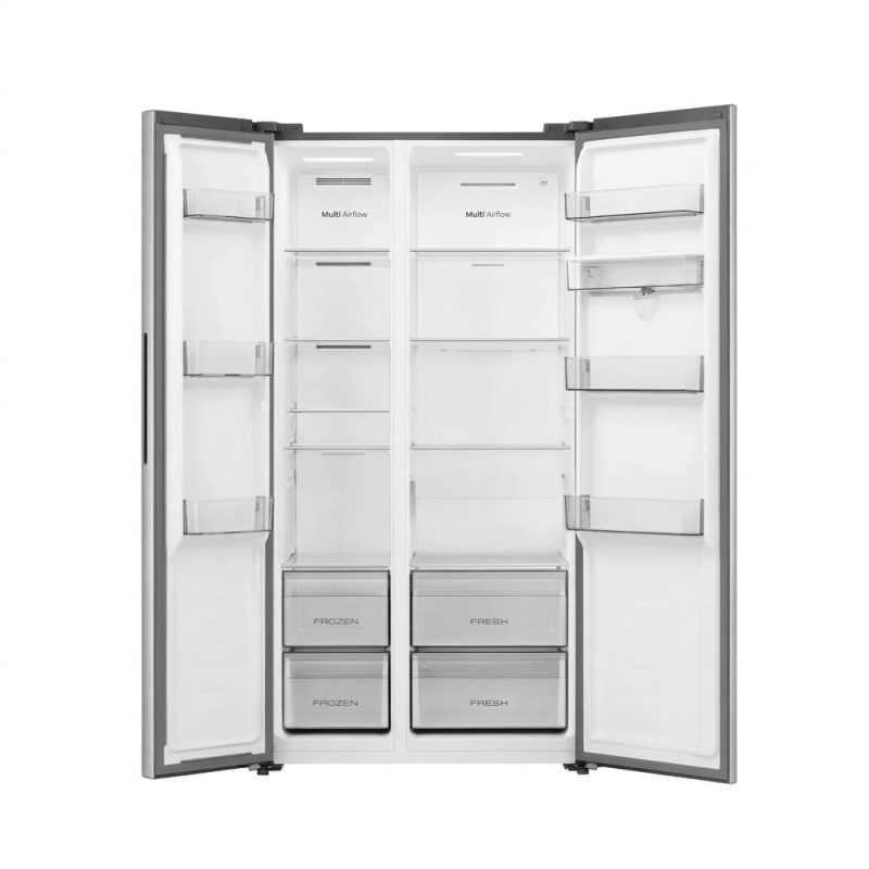 FRIGO AMERICAIN 529LT-529LITRES - 2 PORTES TOTAL NO FROST DIST.D'EAU GRIS INVERTER MULTI AIRFLOW - HISENSE