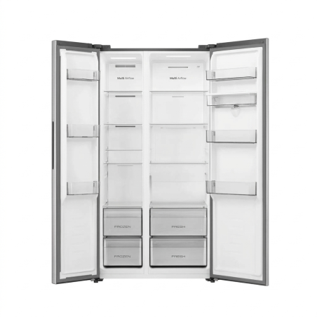 FRIGO AMERICAIN 529LT-529LITRES - 2 PORTES TOTAL NO FROST DIST.D'EAU GRIS INVERTER MULTI AIRFLOW - HISENSE