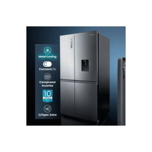 FRIGO AMERICAIN 528LT-528LITRES - 2 PORTES INVERTER DIST. EAU+GLAC.STAINLESS STEEL MULTI AIRFLOW - HISENSE