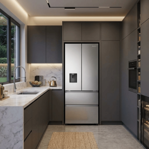 FRIGO 485LT-485LITRES - 2PORTES -2TIR.DIST.EAU-GLAC.NOIR INVERTER METAL TECH.COOL.PURE FLAT COLL. - HISENSE