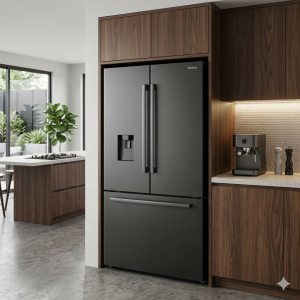 FRIGO 630LT-630LITRES - 2 PORTES - 1 TIROIR  NOIR INVERTER  NO FROST DIST. D'EAU MULTI AIRFLOW - HISENSE