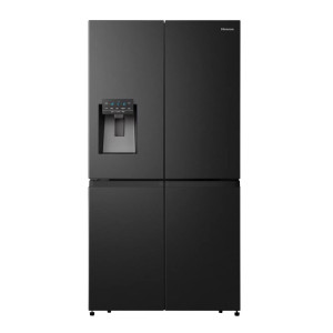 FRIGO AMERICAIN 585LT-585LITRES - 4 PORTES NOIR MATTE INVERTER DIST. D'EAU-ICE BOX NO FROST - HISENSE