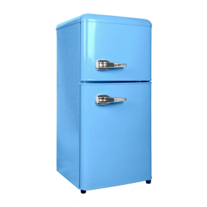 PETIT FRIGO RETRO 110LT-110LITRES (86LT NET) - 2 PORTES BLEU R600A ECONOMIE D'ENERGIE - NASCO