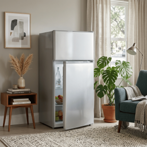 REFRIGERATEUR 110LT-110LITRES (86LT NET) - DOUBLE PORTE R600A DARK SILVER ECO. ENERGIE - NASCO