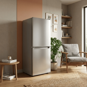 REFRIGERATEUR COMBINE 132LT-132LITRES(106LT NET) - 2TIROIRS R600A SILVER ECONOMIE D'ENERGIE - NASCO