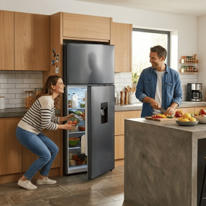 FRIGO 310LT-310LITRES - 2 PORTES SILVER DISTRIBUTEUR D'EAU 220-240V ECONOMIE D'ENERGIE - NASCO