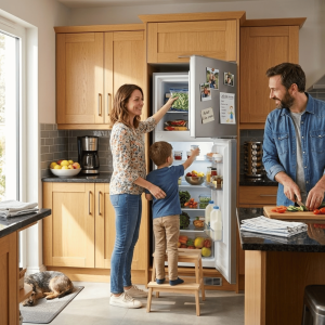 REFRIGERATEUR 228LT-228LITRES(156L+72L) - SILVER ECONOMIE D'ENERGIE R600 220-240V NO FROST - NASCO