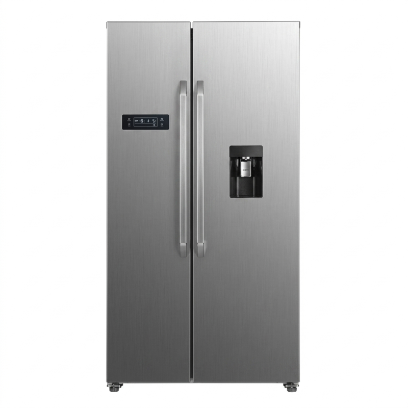 FRIGO AMERICAIN 529LT-529LITRES(344L+185L) - 2 BATTANTS INOX NO FROST DIST. D'EAU 220-240V - NASCO