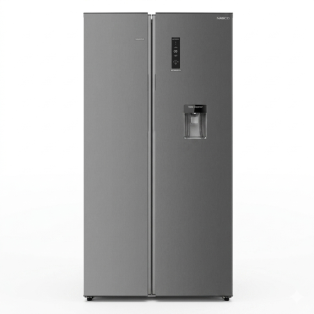 FRIGO AMERICAIN 542LT-542LITRES - 2 PORTES GRIS FAST COOL. DIST. D'EAU MULTIFLOW NANO AG+ - NASCO