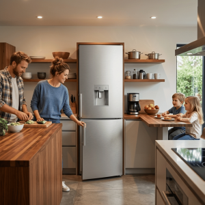 FRIGO COMBINE 273LT-273LITRES NET - SILVER 3 TIROIRS DISTRIBUTEUR D'EAU - NASCO