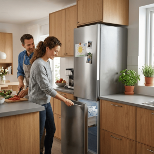 FRIGO COMBINE 287LT-287LITRES(198L+89L) - SILVER 3 TIROIRS ECONOMIE D'ENERGIE 220-240V R600 - NASCO