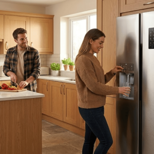 FRIGO COMBINE 314LT-314LITRES NET - 3 TIROIRS SILVER DISTRIBUTEUR D'EAU - NASCO