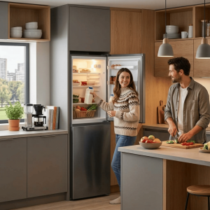 FRIGO COMBINE 251LT-251LITRES(134L+117L) - 5 TIROIRS SILVER CLE FAST COOLING 220-240V R600 - NASCO
