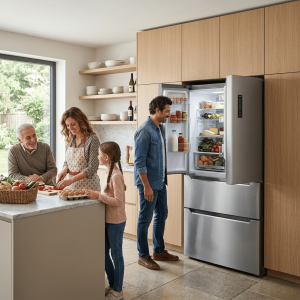 REFRIGERATEUR 348LT-348LITRES - FRENCH DOOR 2 TIROIRS INOX 220-240V  - NASCO