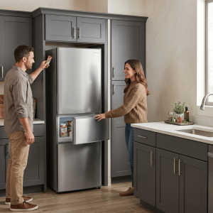 REFRIGERATEUR 3 PORTES 333LT-333 LITRES -  SILVER ECONOMIE D'ENERGIE 220-240V - NASCO