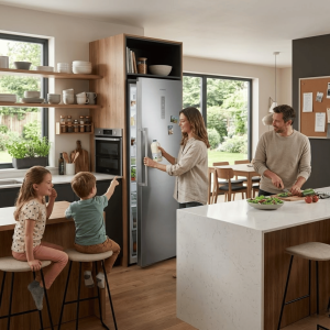 REFRIGERATEUR 385LT-385LT NET - 1PORTE NO FROST 5 ETAGARES + 2 TIROIRS SILVER - SAMSUNG