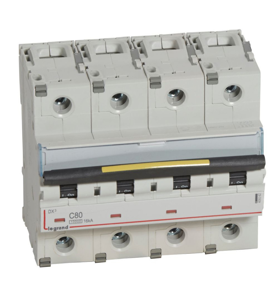 Disjoncteur DX³10000 16kA arrivée haute et départ bas à vis 4P Disjoncteur DX³10000 16kA arrivée haute et départ bas à vis 4P