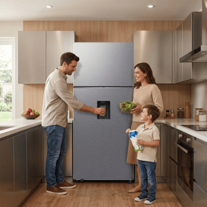 FRIGO 528LT-528LITRES(402L+126L) - CLEAN STEEL DIST. D'EAU TWIN COOLING SANS POIGNEE - SAMSUNG