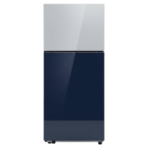 REFRIGERATEUR 393LT-393LITRES - CLEAN WHITE-NAVY GLASS ALL AROUND COOLING - SAMSUNG BESPOKE