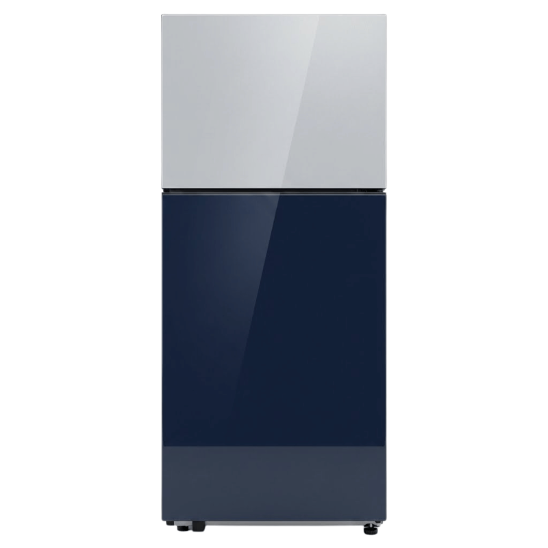 REFRIGERATEUR 393LT-393LITRES - CLEAN WHITE-NAVY GLASS ALL AROUND COOLING - SAMSUNG BESPOKE