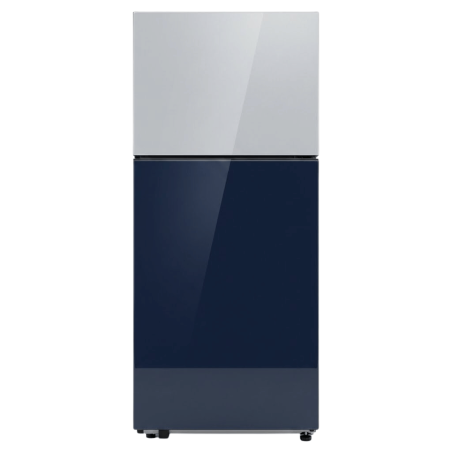 REFRIGERATEUR 393LT-393LITRES - CLEAN WHITE-NAVY GLASS ALL AROUND COOLING - SAMSUNG BESPOKE
