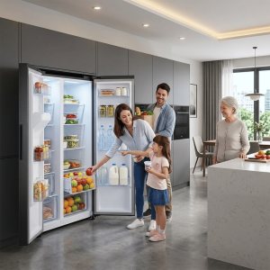 FRIGO AMERICAIN 583LT-583LITRES(375L+208L) - 2 PORTES BLACK MATT 220-240V INVERTER - SAMSUNG,Frigo