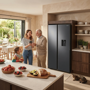 FRIGO AMERICAIN 578LT-578LITRES(370L+208L) - 2 PORTES BLACK MATT DIST. 