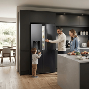 FRIGO AMERICAIN 627LT-627LITRES(409+218) - 2 PORTES+1 OUV.NOIR METAL INVERTER DIST.D'EAU -