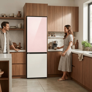 FRIGO COMBINE BESPOKE 339L(108L+231L) - 3 TIROIRS BLANC-ROSE-MIROIR - SAMSUNG,Frigo - Réfrigérateur