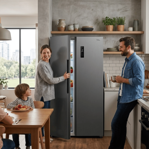 REFRIGERATEUR AMERICAIN 433LT-433LITRES - 2 PORTES GREY 220-240V R600A - TCL,Frigo - Réfrigérateur