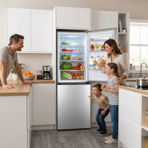 REFRIGERATEUR COMBINE 108LT-108LITRES(72LT+36LT) - SILVER 2 TIROIRS 220-240V R600A - TCL,Frigo -