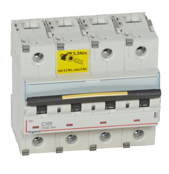 Disjoncteur DX³10000 16kA arrivée haute et départ bas à vis 4P
