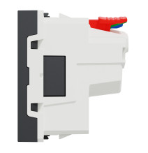 Prise 2P+T - FR - 90° - affleurant - raccord rapide - Anthra -
