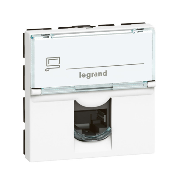 Prise RJ45 catégorie 6 FTP 2 modules - blanc Mosaic Legrand -