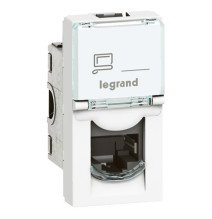 Prise RJ45 catégorie 6 FTP Mosaic 1 module - blanc - 076562