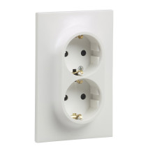 Double prise un poste 2P+T schuko avec eclips bornes à vis