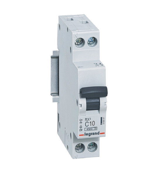 Disjoncteur RX³ 4500A 1P+N 10A courbe C - Legrand - 419947,Disjoncteur Legrand