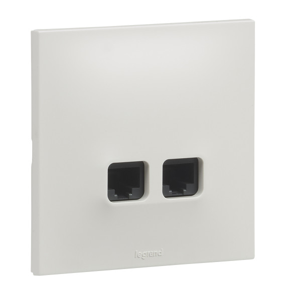 Double prise RJ45 categorie 6 UTP Urbano finition blanc Legrand