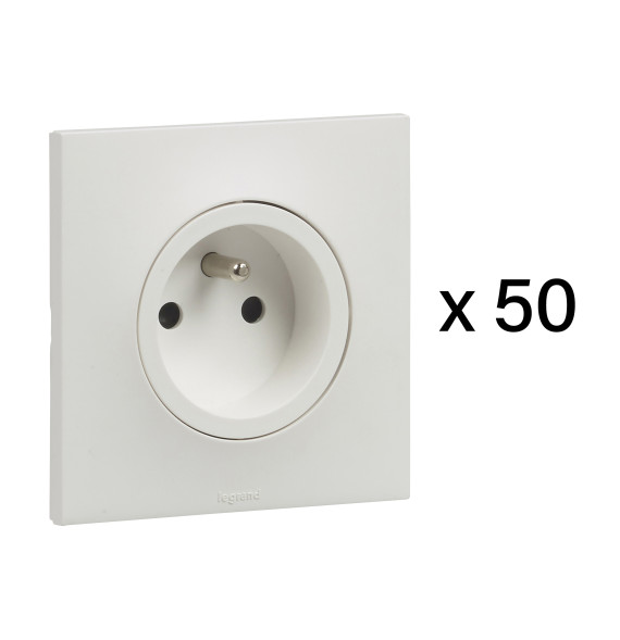 Lot de 50 prises 2P+T F/B avec eclips sans griffe Urbano