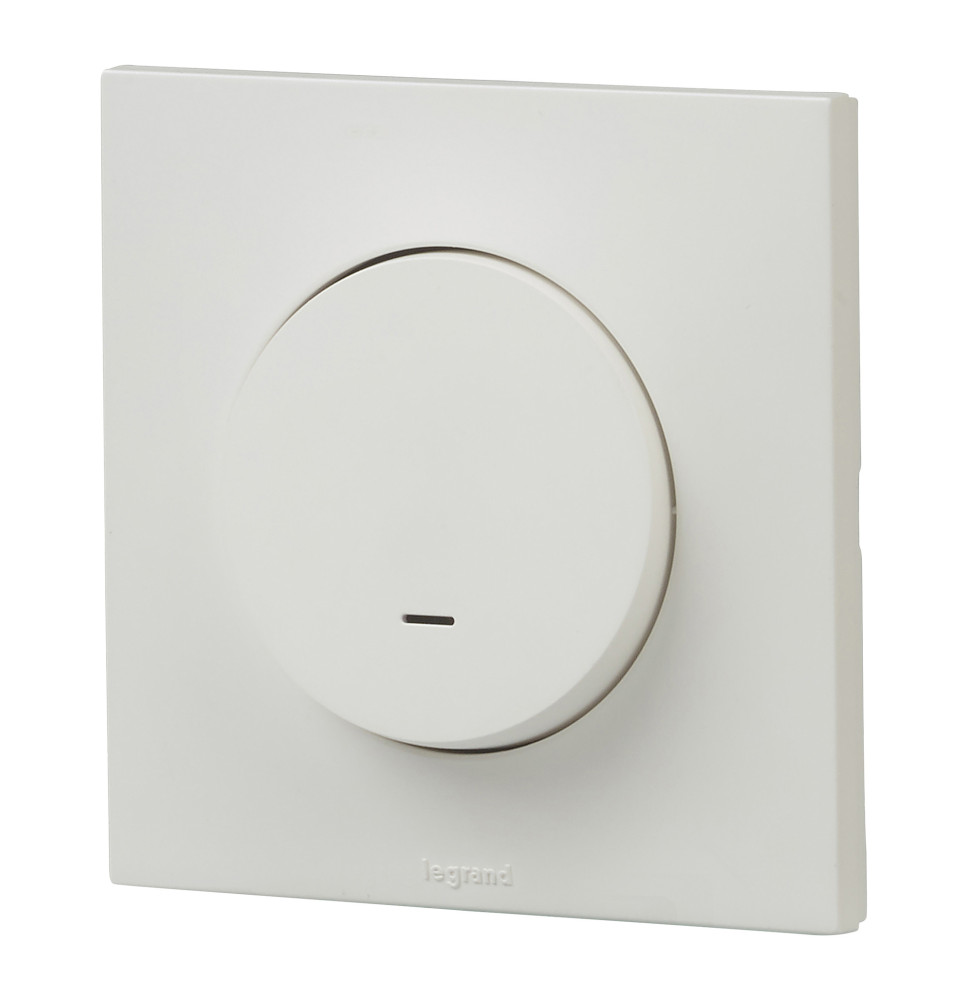 Poussoir 6A voyant led lumineux Urbano finition gris Legrand -