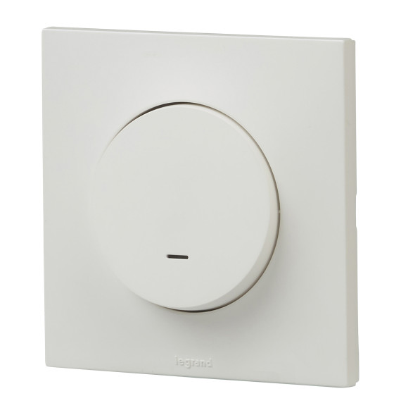 Poussoir 6A voyant led lumineux Urbano finition gris Legrand -