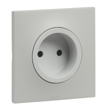 Prise 2 poles F/B avec eclips Urbano finition gris Legrand -