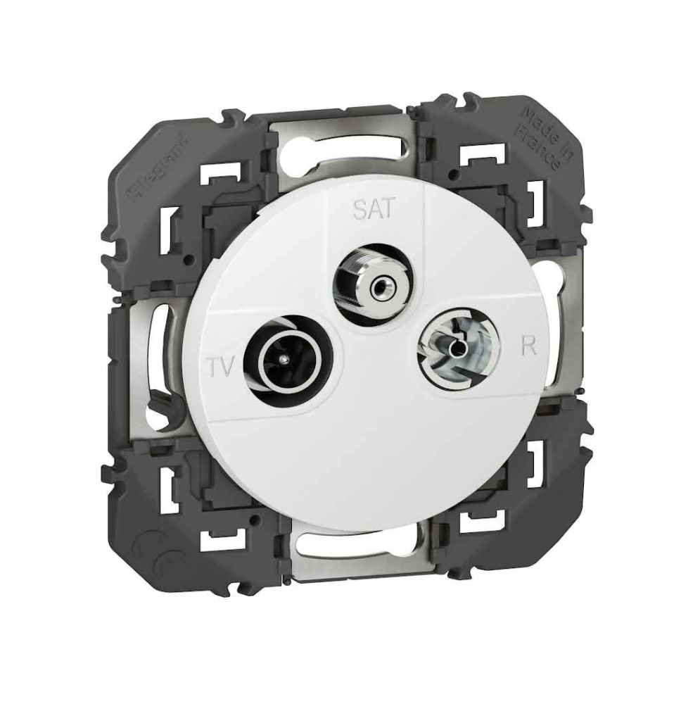 Prise TV-R-SAT 1 câble finition blanc - dooxie Legrand - 600353