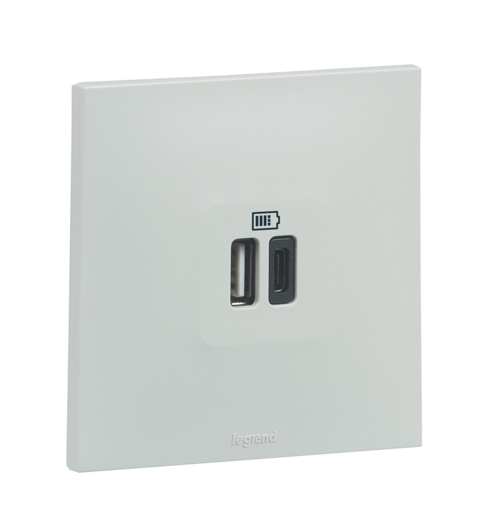 Chargeur USB A+C Urbano finition gris Legrand - UB3510GR