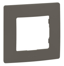 Plaque de finition 1 poste - taupe - Thermoplastique brillant -