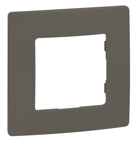 Plaque de finition 1 poste - taupe - Thermoplastique brillant -
