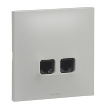 Double prise RJ45 categorie 6 UTP Urbano finition gris Legrand