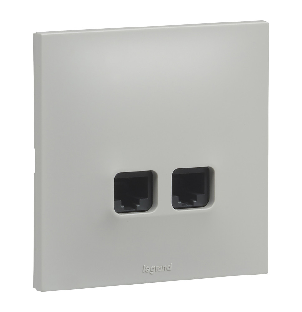 Double prise RJ45 categorie 6 UTP Urbano finition gris Legrand